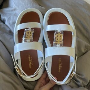 Burberry white sandals